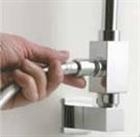 NUOVA OSMO dado, colonna doccia in ottone, braccio a ponte girevole, deviatore minimalista, con soffione inox 230x230 mm