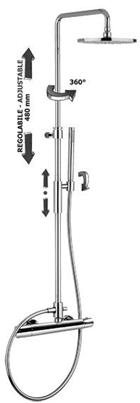 RUBINETTERIA PAFFONI, BIRILLO , colonna doccia regolabile con deviatore, set doccia completo. Miscelatore termostatico 