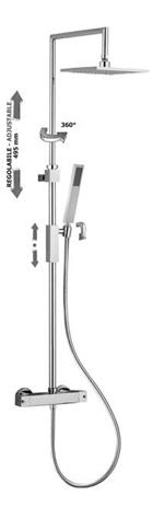 RUBINETTERIA PAFFONI, SYNCRO TOP, colonna doccia regolabile senza deviatore 