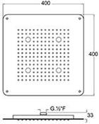NUOVA OSMO, Soffione Nano quadro incasso con cromoterapia