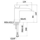 RUBINETTERIA PAFFONI, Level, Miscelatore lavabo con getto a cascata 