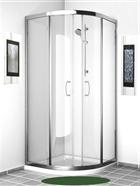 THEOS Easy, Box doccia semicircolare a due ante fisse e due scorrevoli. Apertura centrale