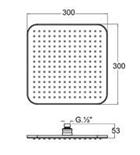 NUOVA OSMO abs Inox e abs, Soffione doccia quadro nano con valvola di non ritorno, anticalcare