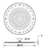 NUOVA OSMO Inox, Soffione doccia tondo ad incasso con cromoterapia