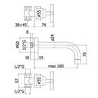 RUBINETTERIA PAFFONI,Quattro,Batteria lavabo con bocca di erogazione curva 