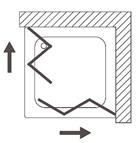 SAMO flex, Box doccia ad angolo a due lati con ante a soffietto con altezza box a 100 cm