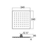 NUOVA OSMO Inox, Soffione doccia street quadro ultrapiatto in acciaio con anticalcare