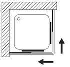 SAMO acrux, Box doccia ad angolo a quattro ante, apertura ad ante scorrevoli, due fisse con pannelli da 6 mm, e due apribili da 8 mm. Profili superiori e verticali portanti, assenza di quelli inferiori