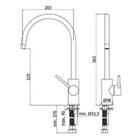 RUBINETTERIA PAFFONI, Light, Miscelatore monoforo lavello con canna orientabile ad ombrello