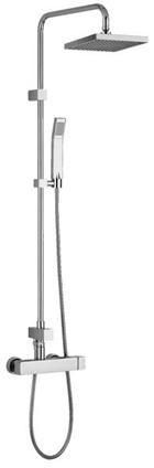 RUBINETTERIA PAFFONI, LEVEL PLUS , colonna doccia fissa con deviatore, soffione, doccetta, miscelatore e flessibile 