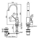 RUBINETTERIA PAFFONI, Level, Miscelatore lavabo canna piatta orientabile 