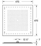 NUOVA OSMO Inox, Soffione doccia quadro ad incasso, ispezionabile e cromoterapia