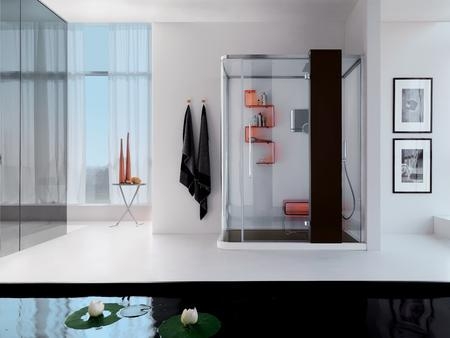 Samo, suen, cabina doccia ad angolo, in acciaio inox, porta a ... Cabina bagno turco